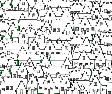An animated image of lots of houses together