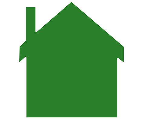 A green emoji of the house