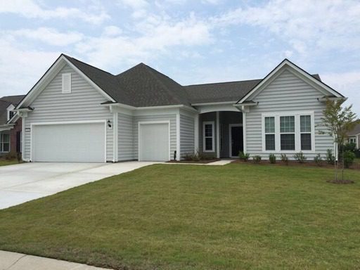 A single story white coloured house with lawn upfront at Waterfront Park Drive Summerville, SC 29483