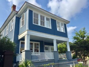 A two story blue coloured house at Judith Street Apt B Charleston, SC 29403